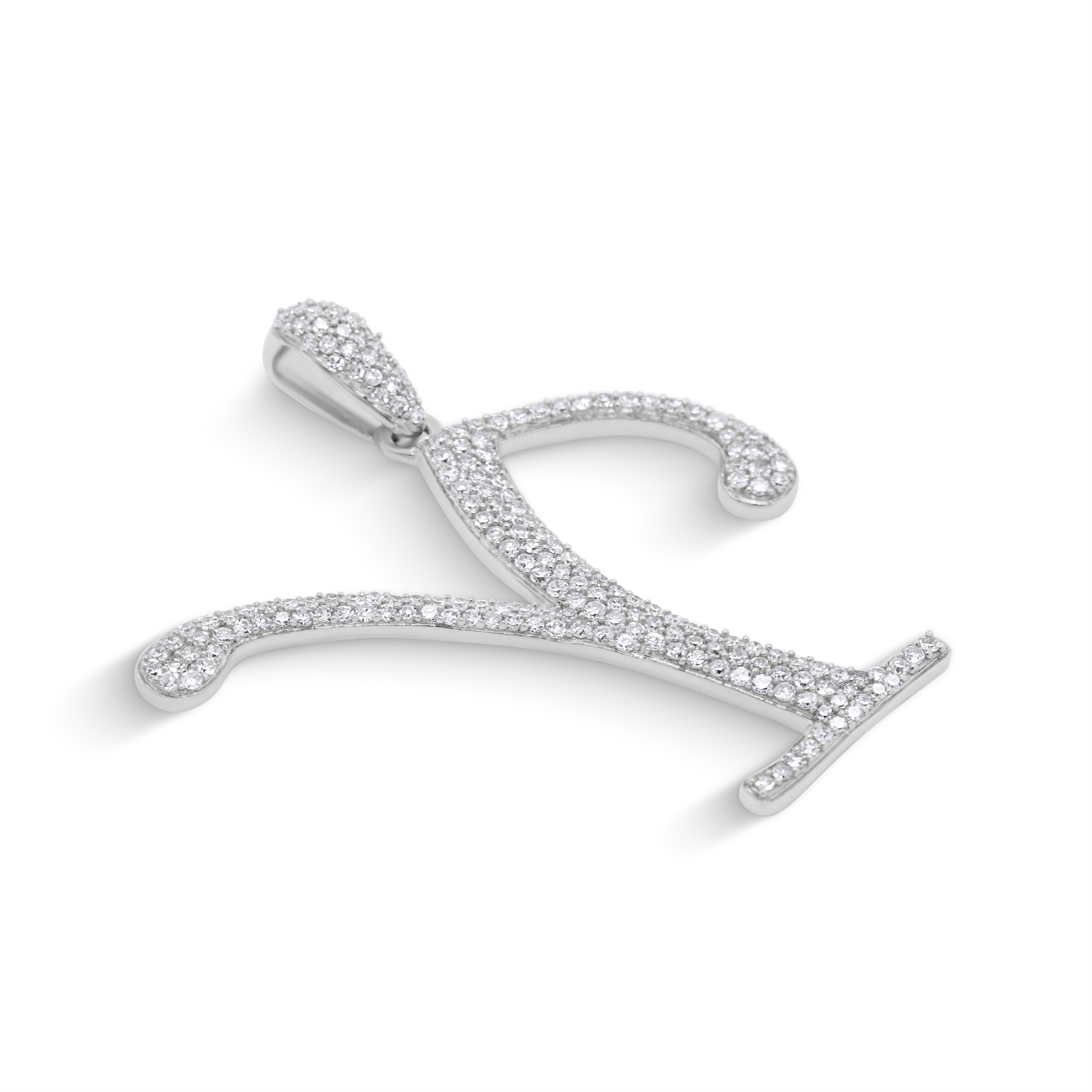 Diamond Letter Y Pendant  0.44 ct. 10K White Gold